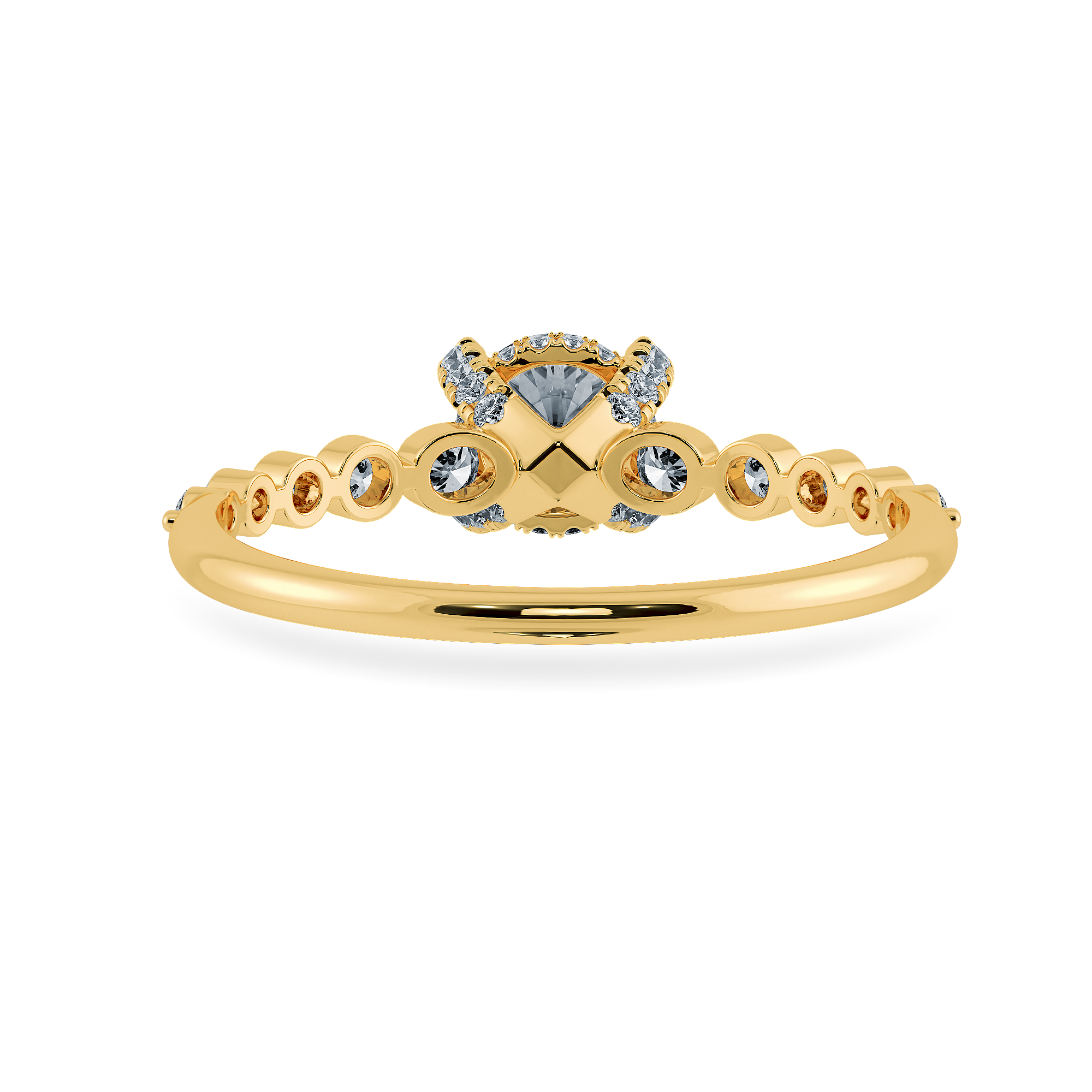 0.20cts. Solitaire Diamond Accents 18K Yellow Gold Ring JL AU 1202Y-C   Jewelove.US