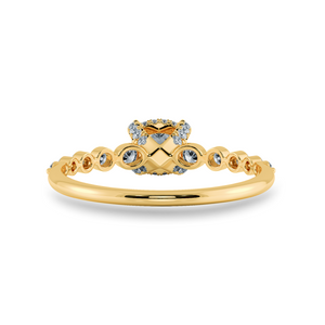 0.30cts. Cushion Cut Solitaire Halo Diamond Accents 18K Yellow Gold Ring JL AU 2005Y   Jewelove.US