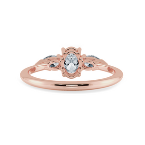 0.70cts. Oval Cut Solitaire with Pear Cut Diamond Accents 18K Rose Gold Ring JL AU 1206R-B   Jewelove.US