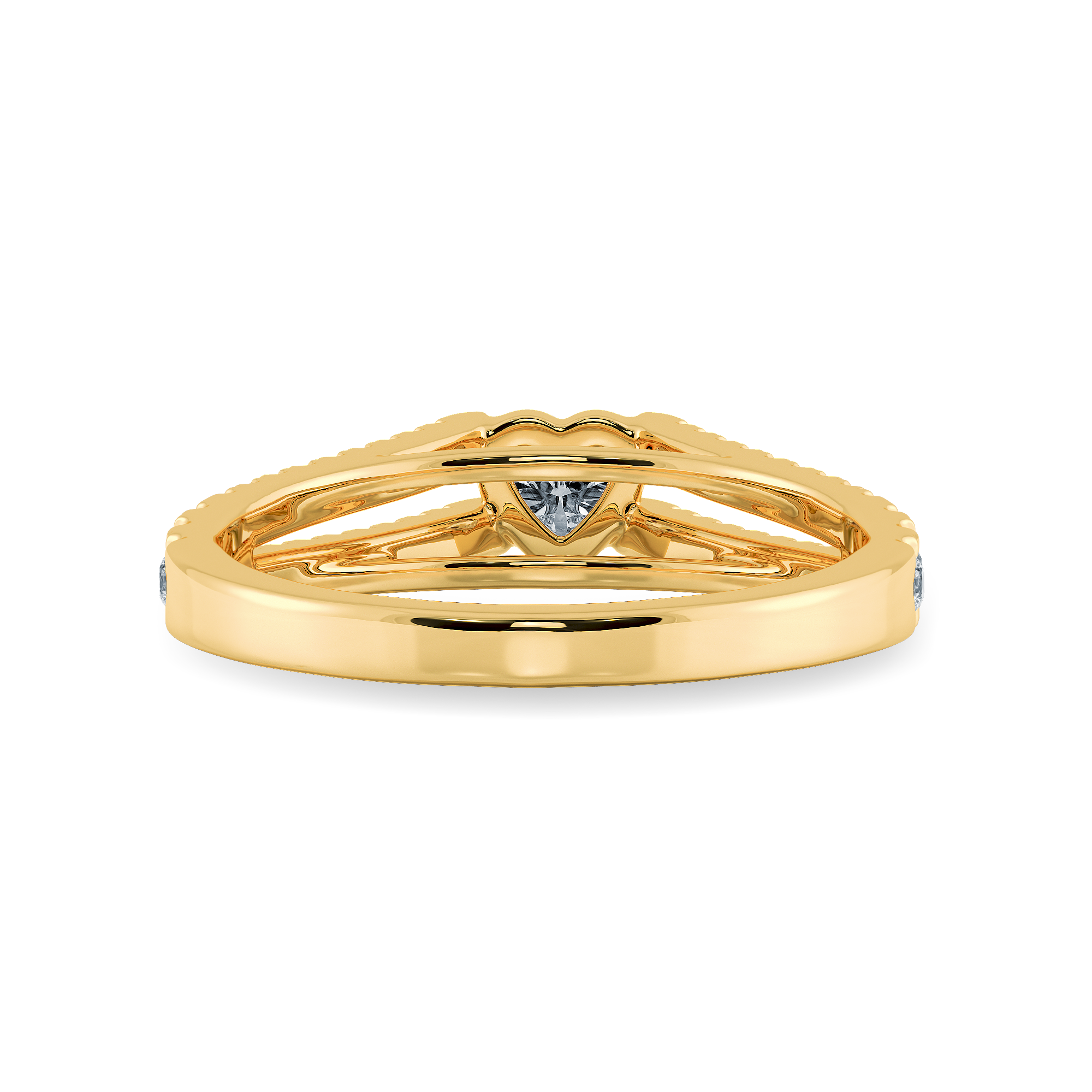 0.70cts. Heart Cut Solitaire Diamond Split Shank 18K Yellow Gold Ring JL AU 1181Y-B   Jewelove.US