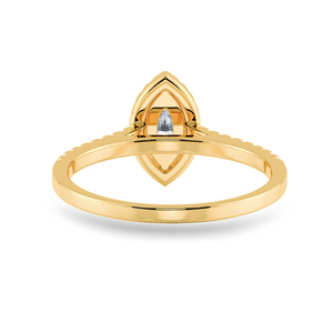70-Pointer Marquise Cut Solitaire Halo Diamond Shank 18K Yellow Gold Ring JL AU 1201Y-B   Jewelove.US