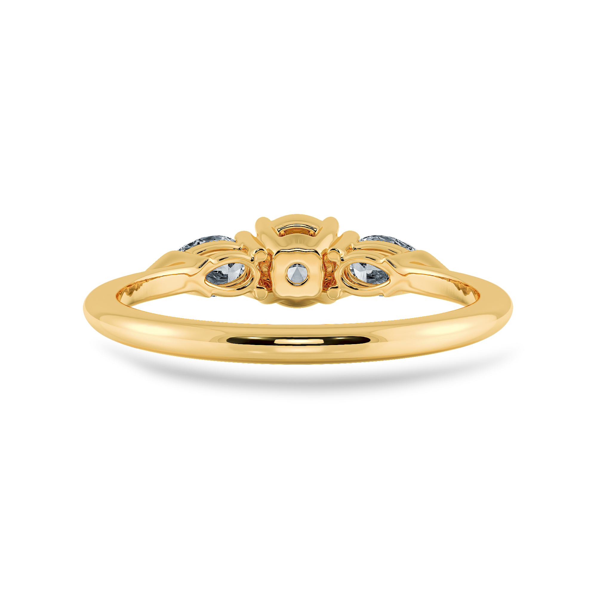 0.20cts. Solitaire with Pear Cut Diamond Accents 18K Yellow Gold Ring JL AU 2020Y-C   Jewelove.US