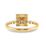 Load image into Gallery viewer, 0.20cts. Princess Cut Solitaire Halo Diamond Accents 18K Yellow Gold Ring JL AU 2003Y-C   Jewelove.US
