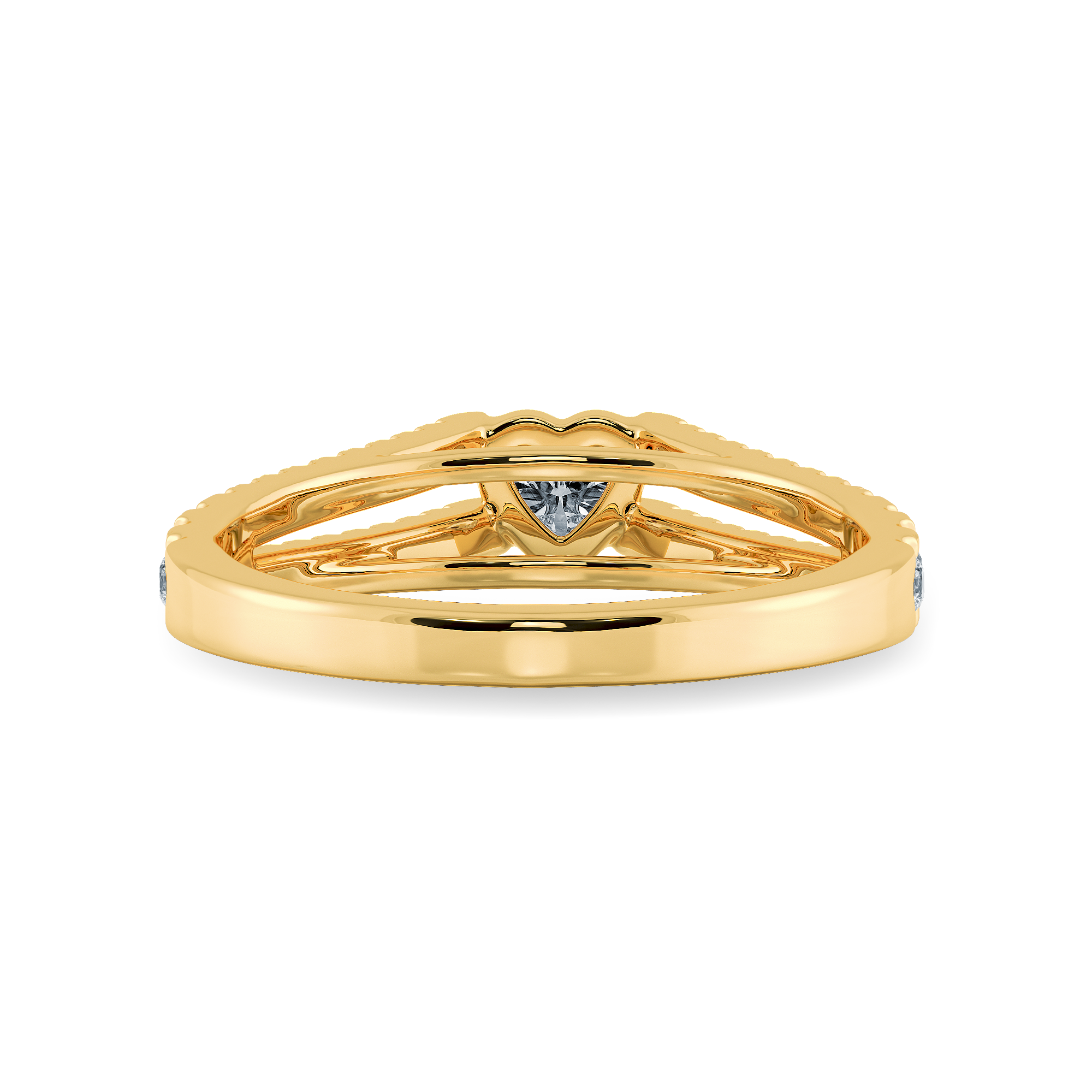 0.50cts. Heart Cut Solitaire Diamond Split Shank 18K Yellow Gold Ring JL AU 1181Y-A   Jewelove.US