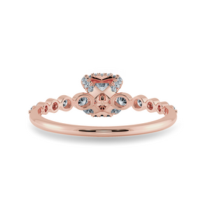 0.30cts. Emerald Cut Solitaire Halo Diamond Accents 18K Rose Gold Solitaire Ring JL AU 2006R   Jewelove.US