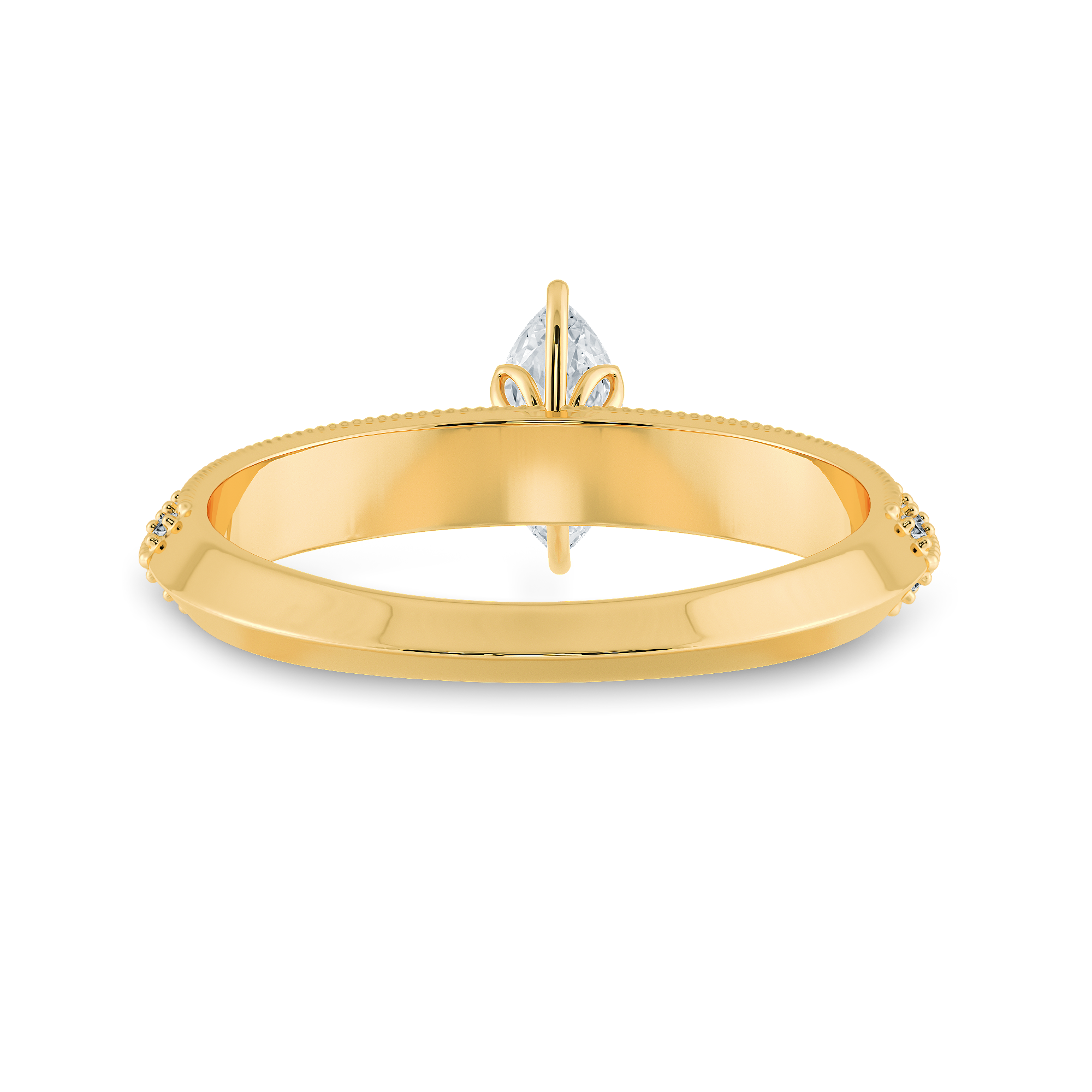 70-Pointer Marquise Cut Solitaire Diamond Split Shank 18K Yellow Gold Ring JL AU 1192Y-B   Jewelove.US