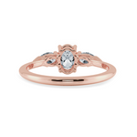 Load image into Gallery viewer, 0.50cts. Oval Cut Solitaire with Pear Cut Diamond Accents 18K Rose Gold Ring JL AU 1206R-A   Jewelove.US
