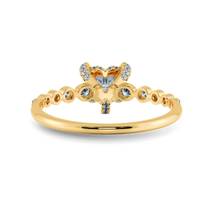 0.50cts. Heart Cut Solitaire Halo Diamond Accents 18K Yellow Gold Ring JL AU 2007Y-A   Jewelove.US