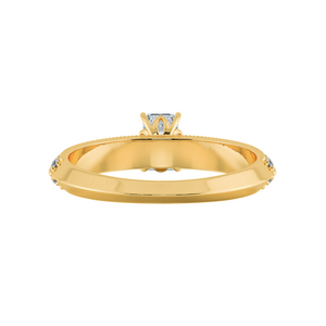 0.50cts. Emerald Cut Solitaire Diamond Split Shank 18K Yellow Gold Ring JL AU 1188Y-A   Jewelove.US