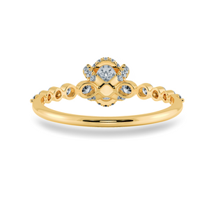 0.70cts. Oval Cut Solitaire Halo Diamond Accents 18K Yellow Gold Ring JL AU 2008Y-B   Jewelove.US