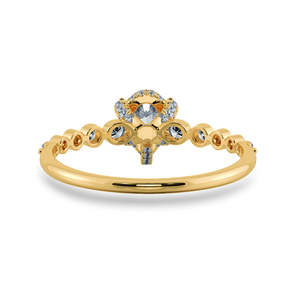 0.50cts. Pear Cut Solitaire Halo Diamond Accents 18K Yellow Gold Ring JL AU 2009Y-A   Jewelove.US