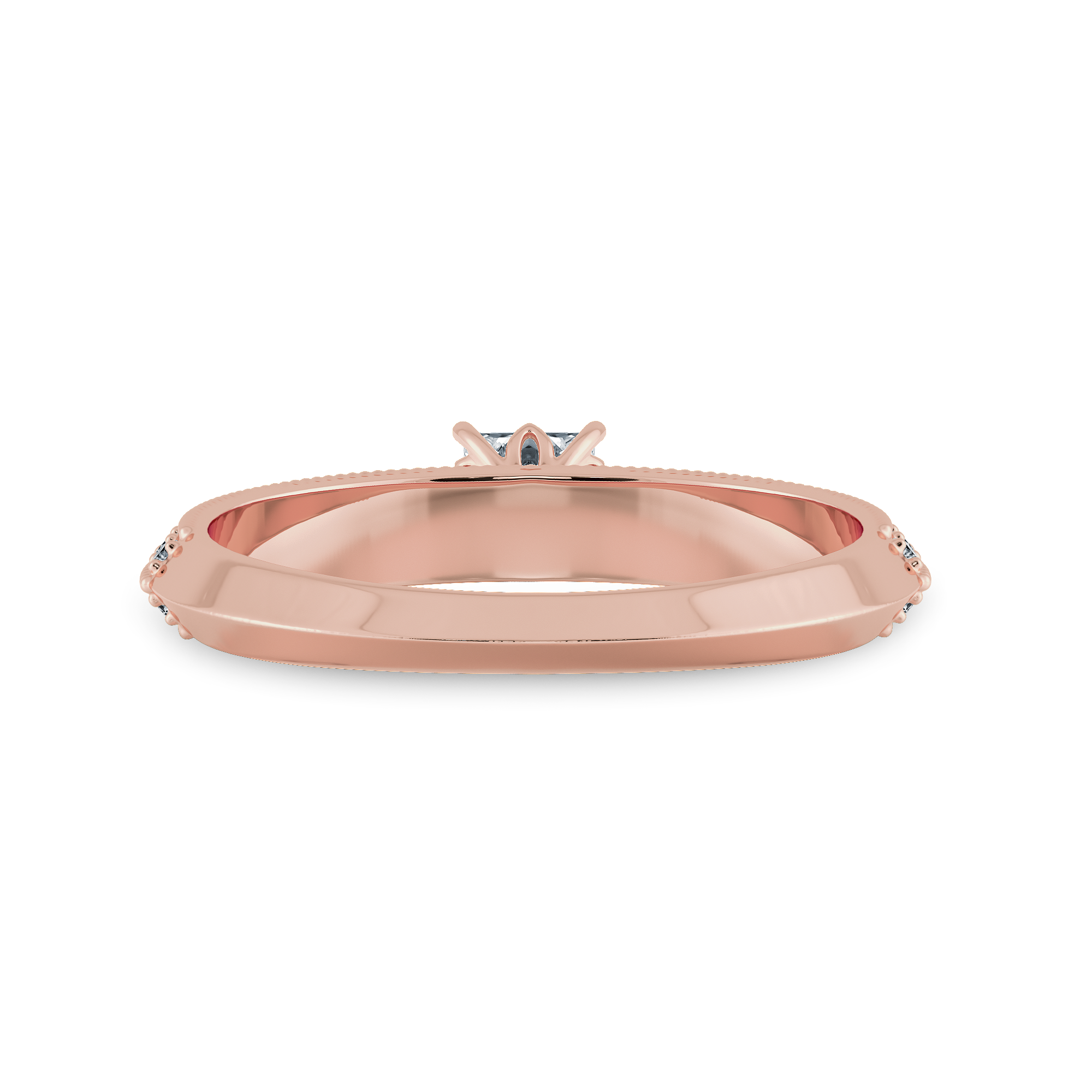 0.30cts. Princess Cut Solitaire Diamond Split Shank 18K Rose Gold Ring JL AU 1186R   Jewelove.US
