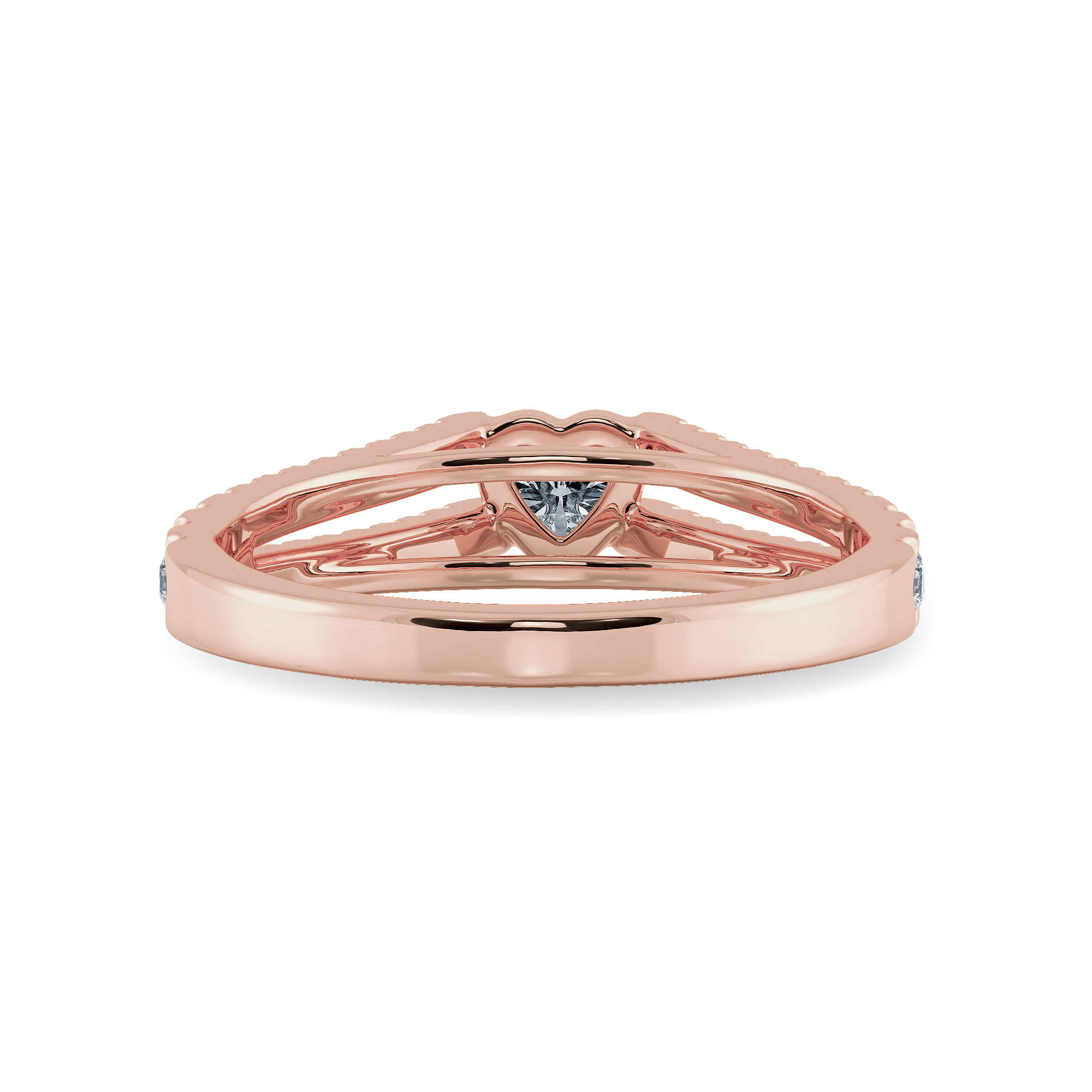 0.30cts. Heart Cut Solitaire Diamond Split Shank 18K Rose Gold Ring JL AU 1181R   Jewelove.US