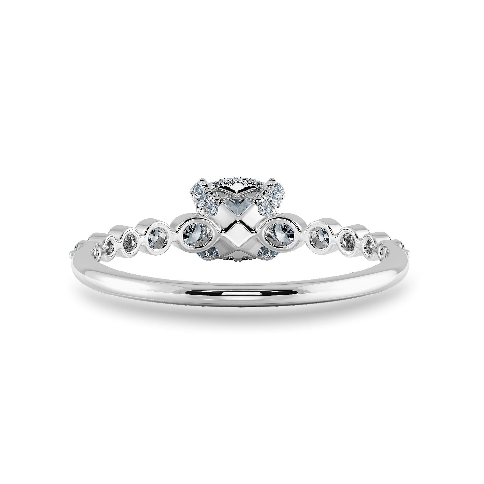 0.70cts. Cushion Cut Solitaire Halo Diamond Accents Platinum Engagement Ring JL PT 2005-B   Jewelove.US