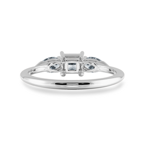 0.70cts Princess Cut Solitaire with Pear Cut Diamond Accents Shank Platinum Ring JL PT 2021-B   Jewelove.US