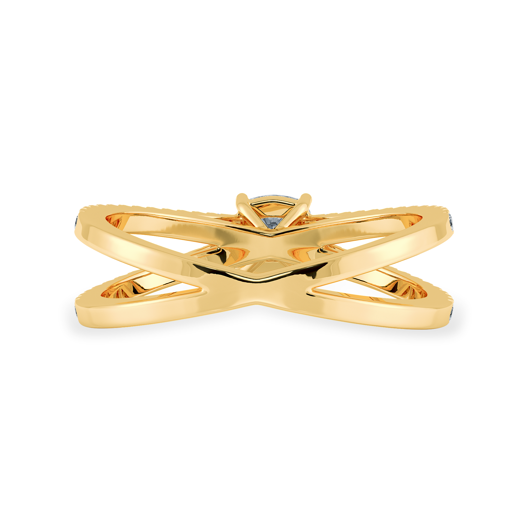 0.50cts. Cushion Cut Solitaire Diamond Split Shank 18K Yellow Gold Ring JL AU 1171Y-A   Jewelove.US