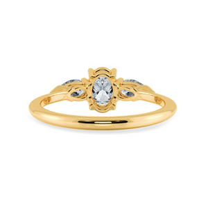 0.70cts. Oval Cut Solitaire with Pear Cut Diamond Accents 18K Yellow Gold Ring JL AU 1206Y-B   Jewelove.US