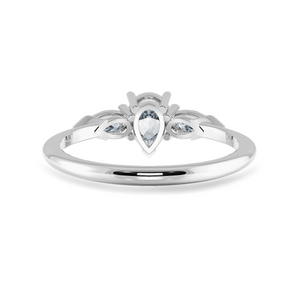 0.70cts Pear Cut Solitaire Diamond Accents Platinum Ring JL PT 1207-B   Jewelove.US