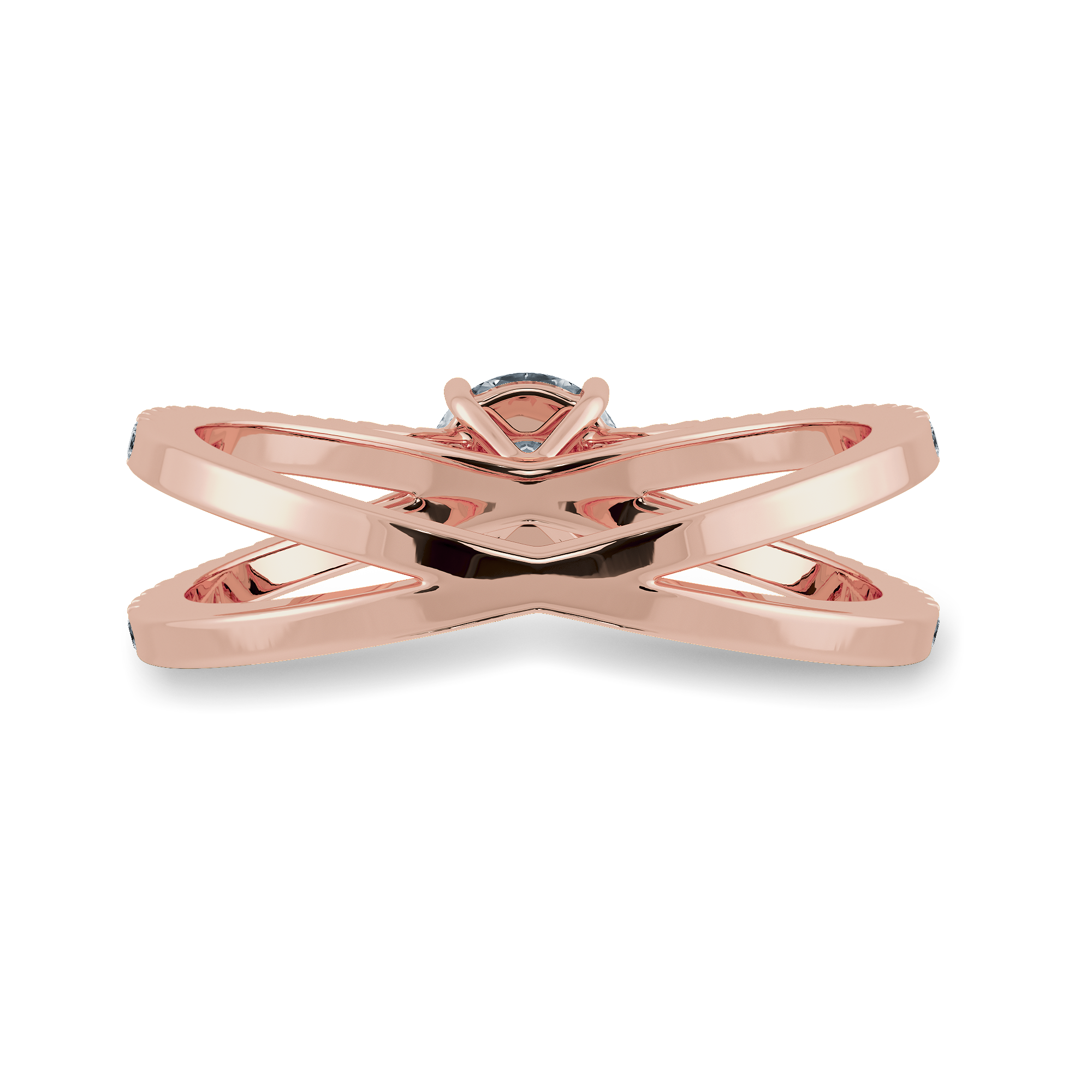 70-Pointer Solitaire Diamond Split Shank 18K Rose Gold Ring JL AU 1169R-B   Jewelove.US