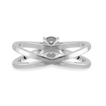 Load image into Gallery viewer, 30-Pointer Pear Cut Solitaire Diamond Split Shank Platinum Ring JL PT 1175   Jewelove.US

