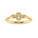 Load image into Gallery viewer, 0.50cts. Oval Cut Solitaire with Pear Cut Diamond Accents 18K Yellow Gold Ring JL AU 1206Y-A   Jewelove.US
