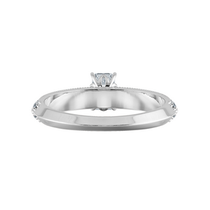 0.50cts Emerald Cut Solitaire Diamond Split Shank Platinum Ring JL PT 1188-A   Jewelove.US