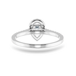 Load image into Gallery viewer, 0.50cts Pear Cut Solitaire Halo Diamond Shank Platinum Ring JL PT 1200-A   Jewelove.US
