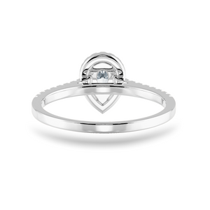 0.50cts Pear Cut Solitaire Halo Diamond Shank Platinum Ring JL PT 1200-A   Jewelove.US