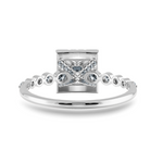 Load image into Gallery viewer, 0.50cts Princess Cut Solitaire Halo Diamond Accents Platinum Ring JL PT 2003-A   Jewelove.US
