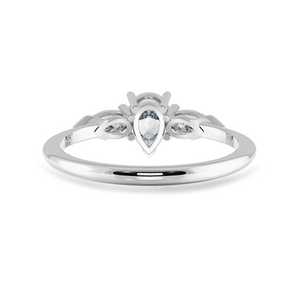 0.30cts Pear Cut Solitaire Diamond Accents Platinum Ring JL PT 1207   Jewelove.US