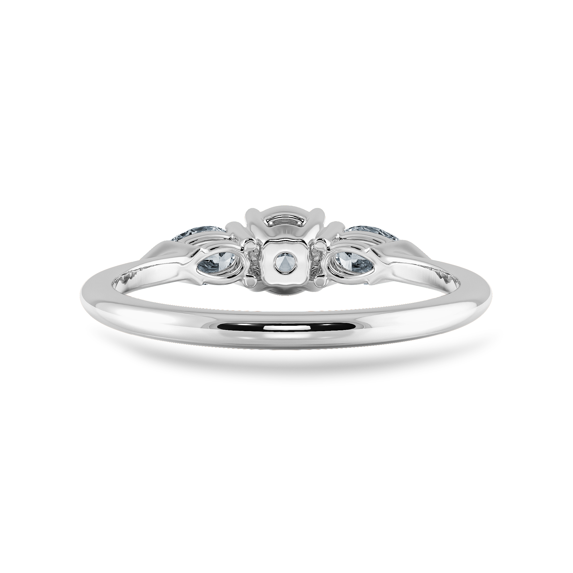 0.20cts Solitaire with Pear Cut Diamond Accents Platinum Ring JL PT 2020-C   Jewelove.US