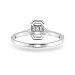 Load image into Gallery viewer, 0.70cts Emerald Cut Solitaire Halo Diamond Shank Platinum Ring JL PT 1197-B   Jewelove.US
