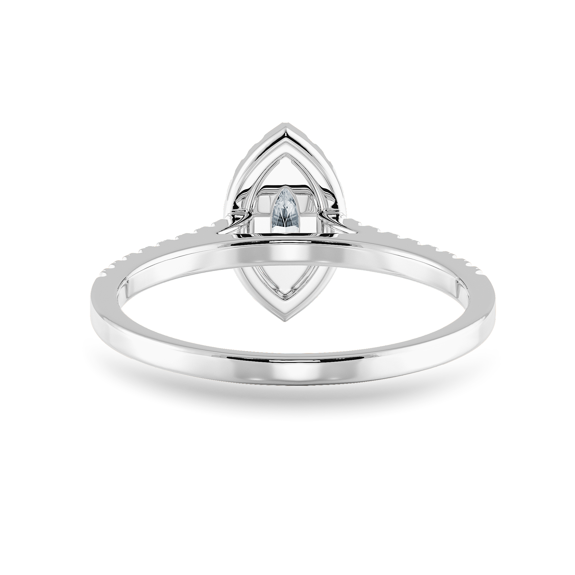 0.30cts Marquise Cut Solitaire Halo Diamond Shank Platinum Ring JL PT 1201   Jewelove.US