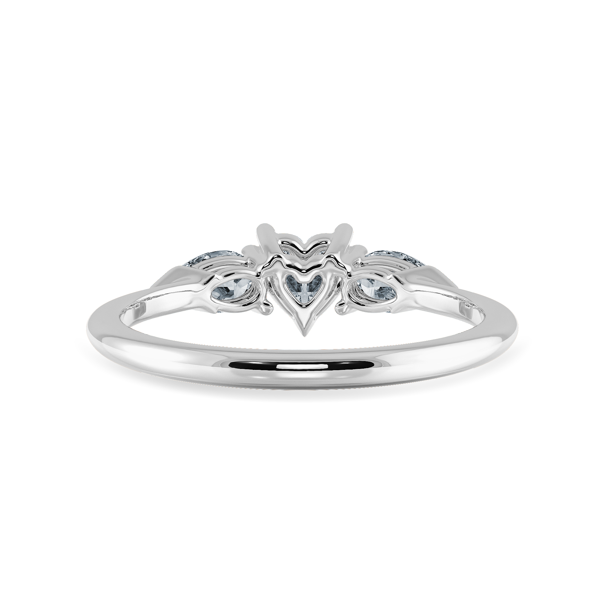 0.30cts Heart Cut Solitaire with Pear Cut Diamond Accents Platinum Ring JL PT 1205   Jewelove.US