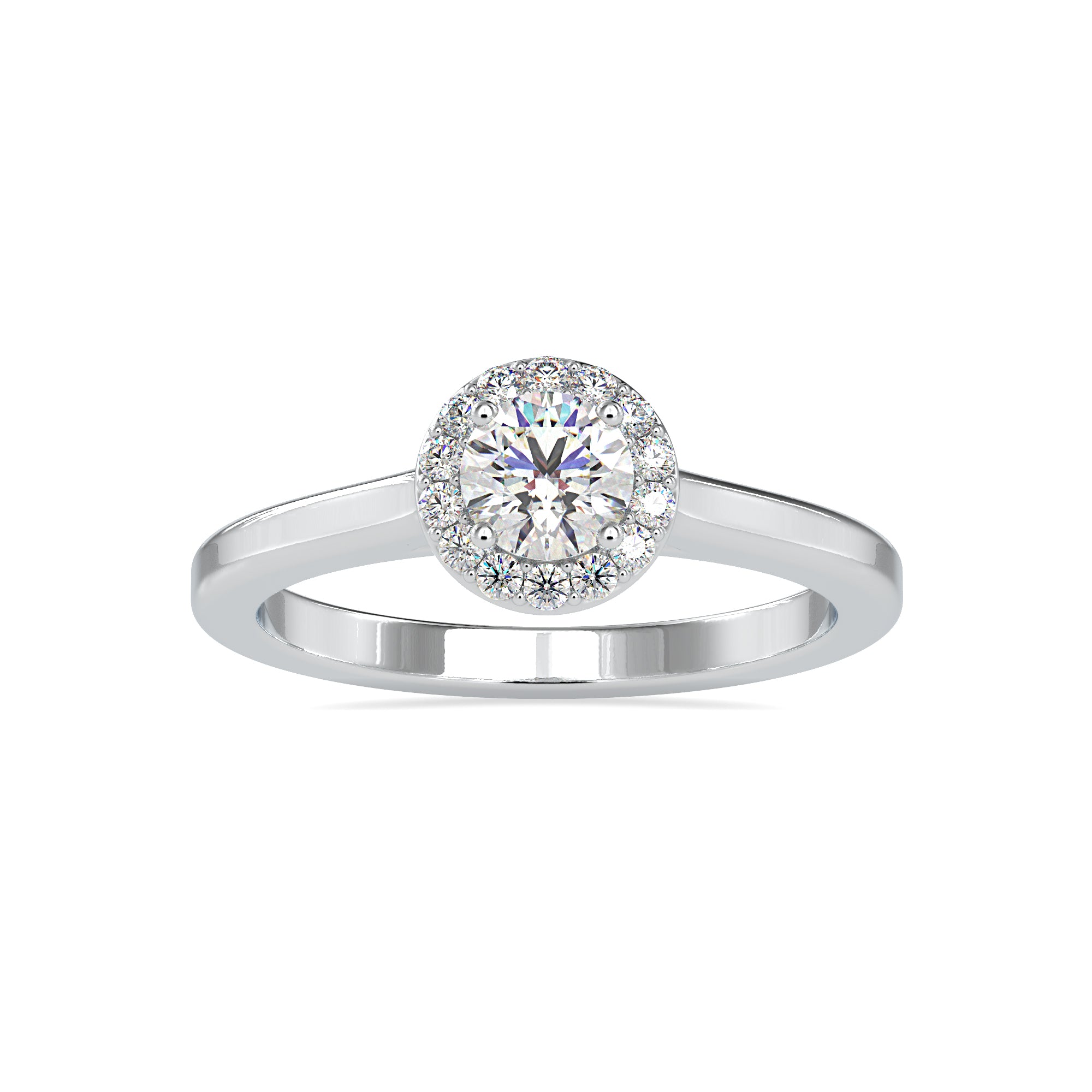 0.30cts Solitaire Single Halo Diamond Platinum Engagement Ring JL PT 0200