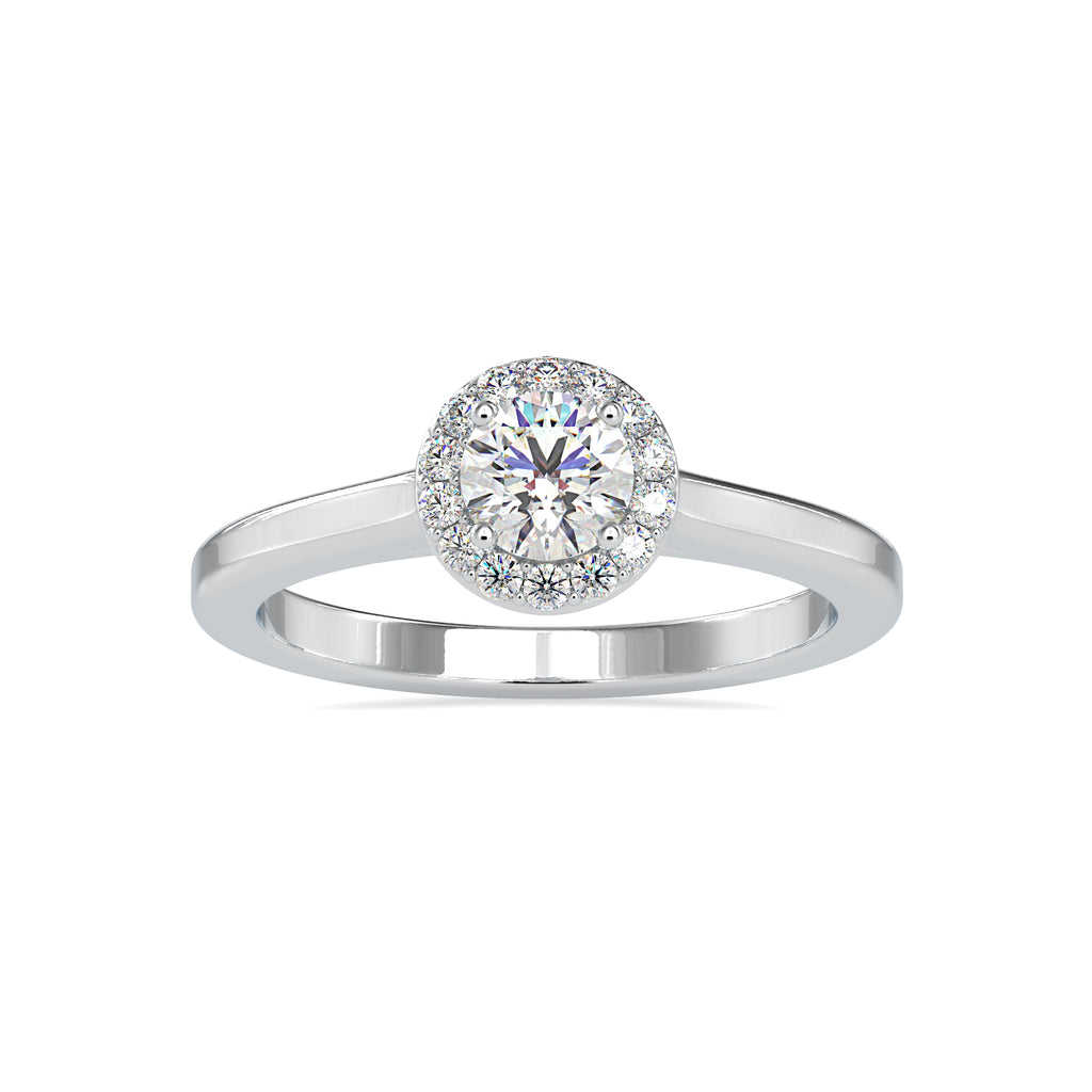0.30cts Solitaire Single Halo Diamond Platinum Engagement Ring JL PT 0200   Jewelove.US