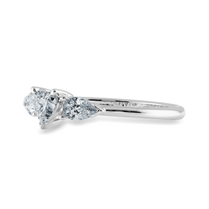 0.30cts Heart Cut Solitaire with Pear Cut Diamond Accents Platinum Ring JL PT 1205   Jewelove.US