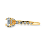 Load image into Gallery viewer, 0.70cts. Emerald Cut Solitaire Halo Diamond Accents 18K Yellow Gold Ring JL AU 2006Y-B   Jewelove.US
