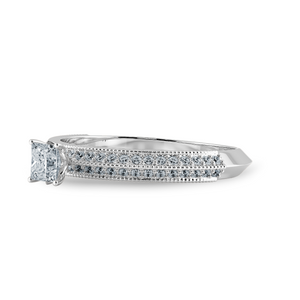 0.50cts Princess Cut Solitaire Diamond Split Shank Platinum Ring JL PT 1186-A   Jewelove.US