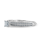 Load image into Gallery viewer, 0.70cts Princess Cut Solitaire Diamond Split Shank Platinum Ring JL PT 1186-B   Jewelove.US

