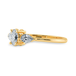 0.70cts. Oval Cut Solitaire with Pear Cut Diamond Accents 18K Yellow Gold Ring JL AU 1206Y-B   Jewelove.US