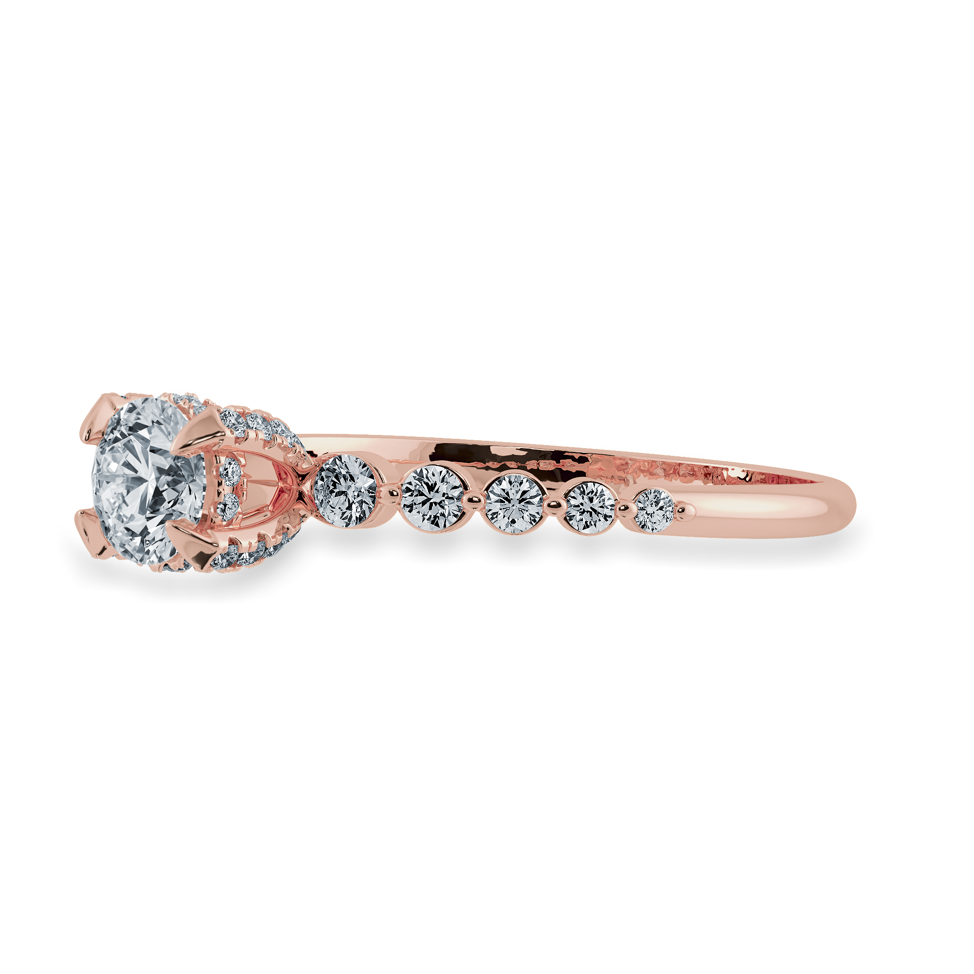 0.30cts. Solitaire Diamond Accents 18K Rose Gold Ring JL AU 1202R   Jewelove.US