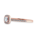 Load image into Gallery viewer, 0.30cts. Cushion Cut Solitaire Halo Diamond Shank 18K Rose Gold Ring JL AU 1195R-B   Jewelove.US
