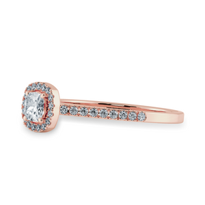 0.30cts. Cushion Cut Solitaire Halo Diamond Shank 18K Rose Gold Ring JL AU 1195R-B   Jewelove.US