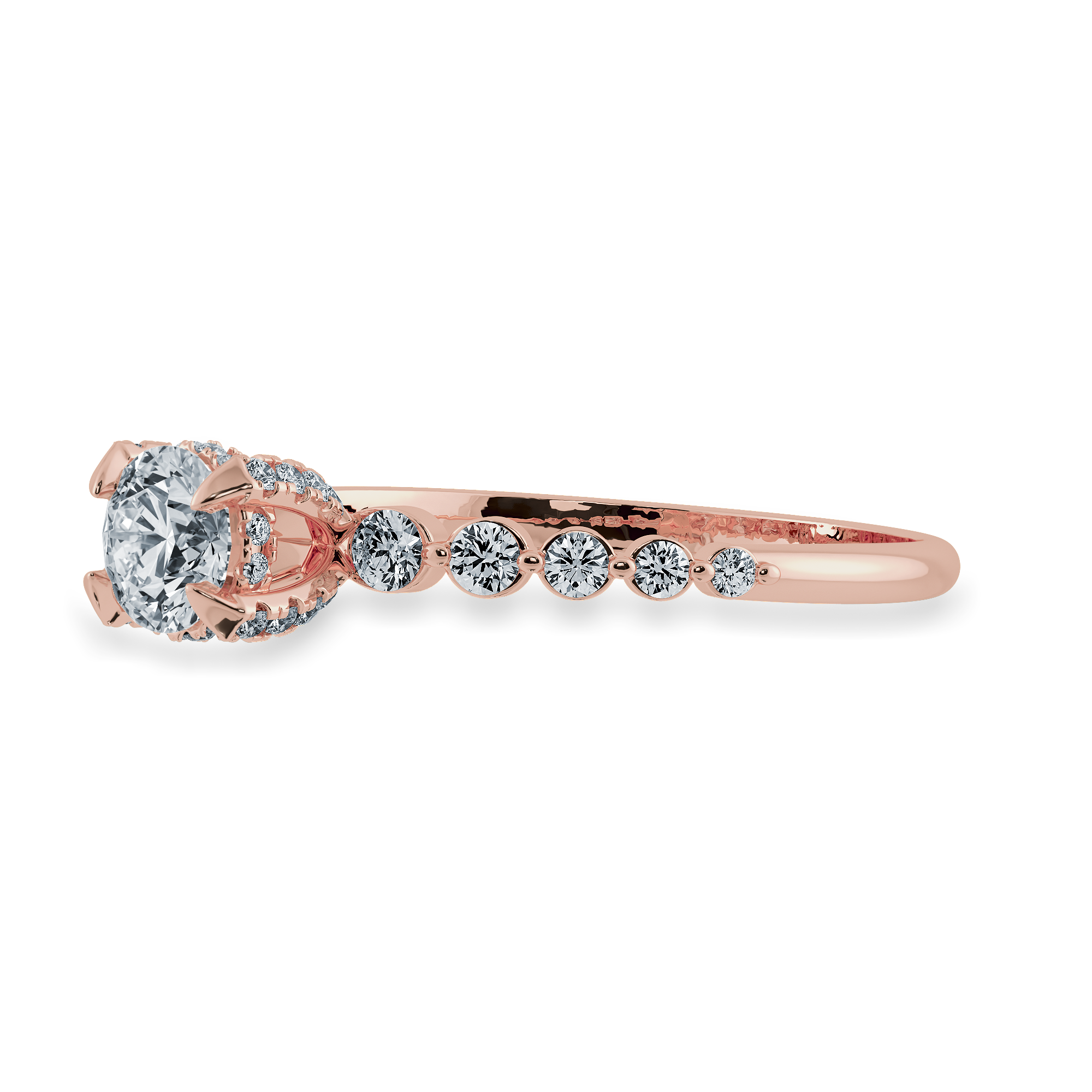 0.20cts. Solitaire Diamond Accents 18K Rose Gold Ring JL AU 1202R-C   Jewelove.US