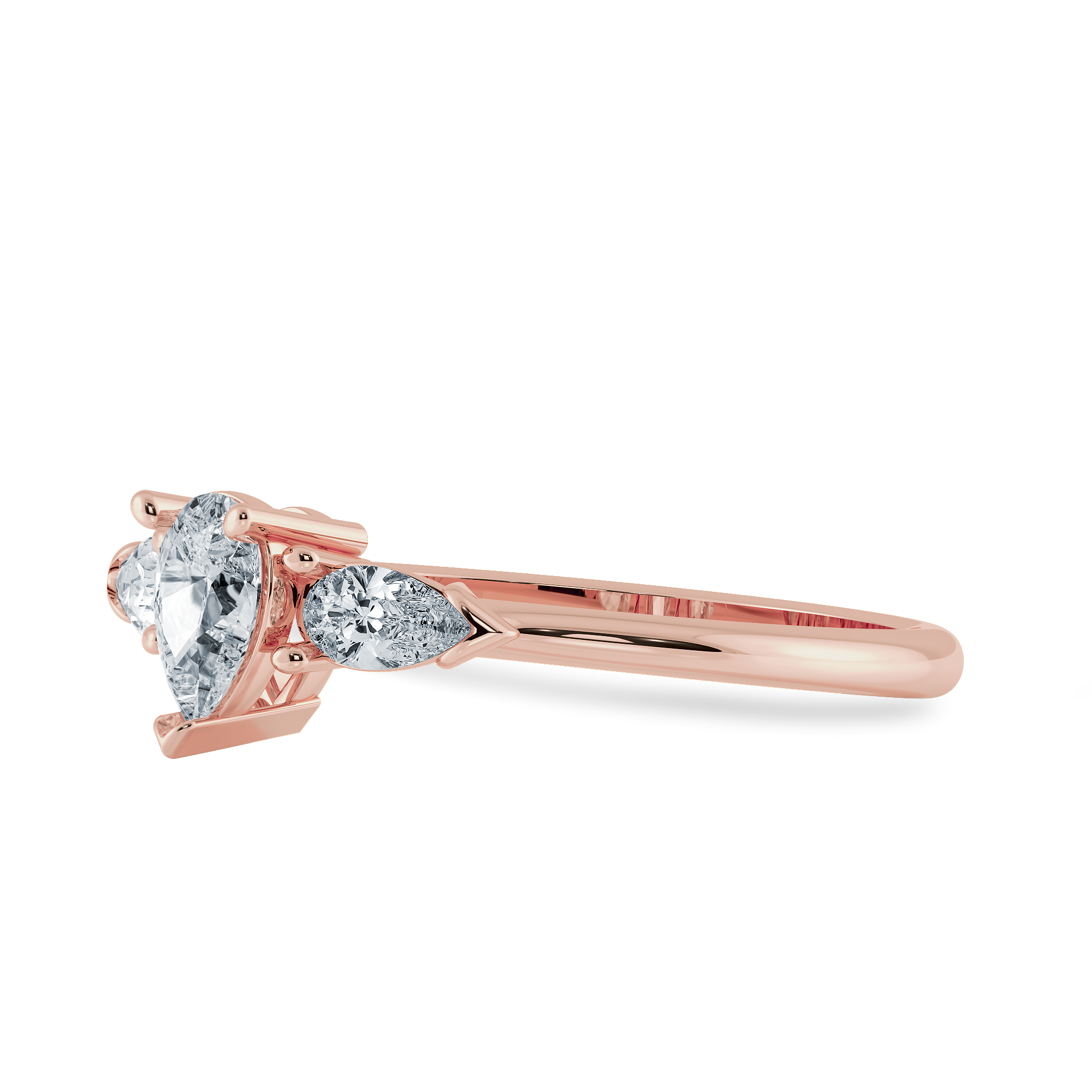 0.30cts. Pear Cut Solitaire Diamond Accents 18K Rose Gold Ring JL AU 1207R   Jewelove.US