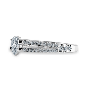 0.50cts Pear Cut Solitaire Diamond Split Shank Platinum Ring JL PT 1183-A   Jewelove.US