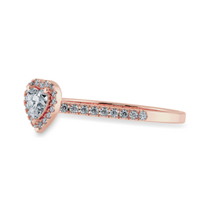 0.30cts. Heart Cut Solitaire Halo Diamond Shank 18K Rose Gold Ring JL AU 1198R   Jewelove.US