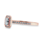 Load image into Gallery viewer, 0.50cts. Emerald Cut Solitaire Halo Diamond Shank 18K Rose Gold Ring JL AU 1197R-A   Jewelove.US
