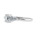 Load image into Gallery viewer, 0.30cts Oval Cut Solitaire with Pear Diamond Accents Platinum Ring JL PT 1206   Jewelove.US
